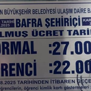 samsun bafrada dolmus ucretlerine zam yapildi PGJqGGbG